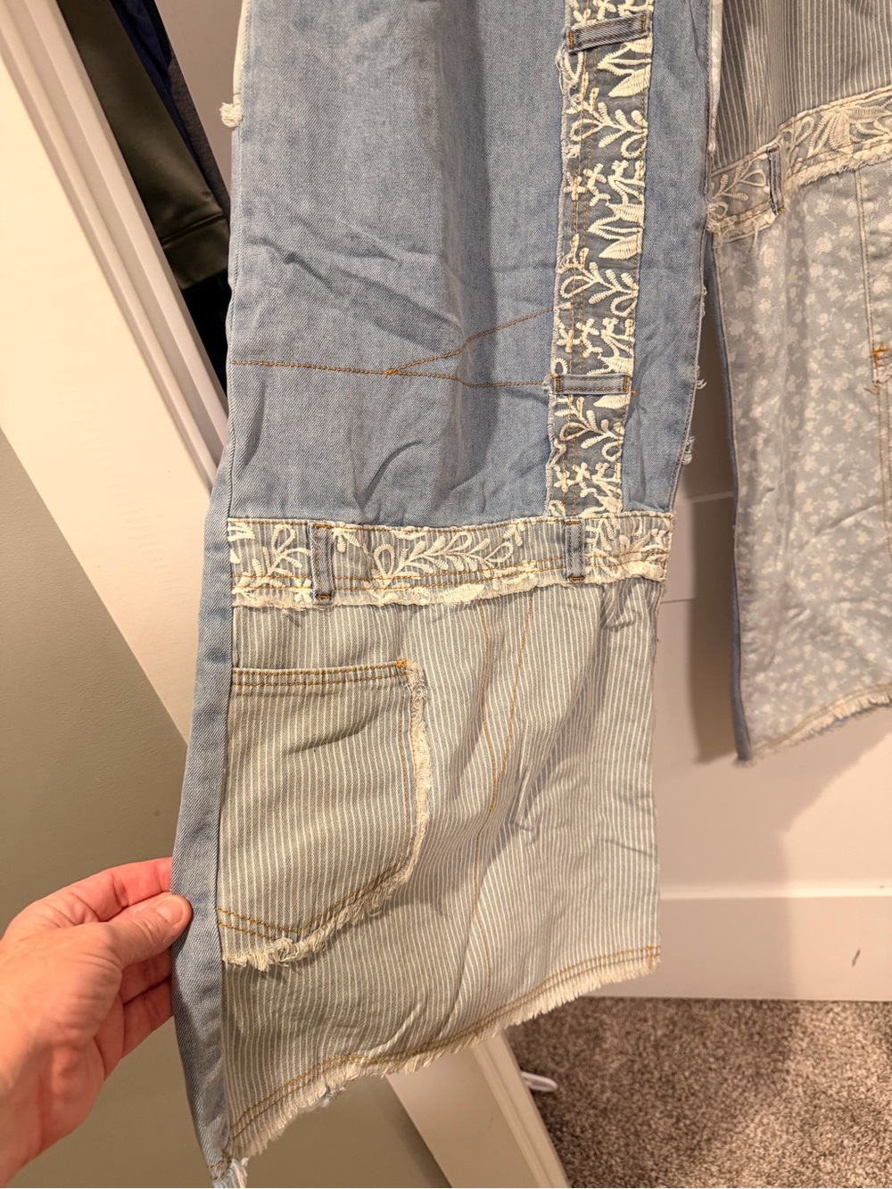 POL Bohemian Patchwork Light Blue Women’s Jeans - Picture 2 of 8